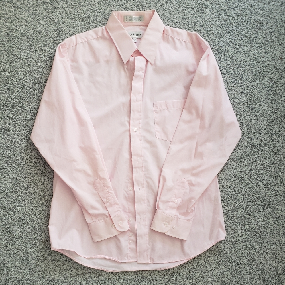 Van Heusen Boys Button Down Dress Shirt Pink size 18